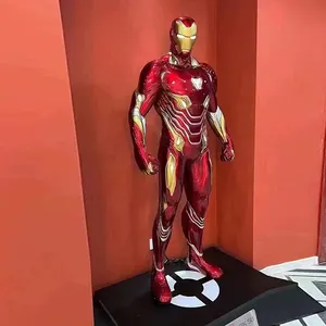 Şehir merkezi dekorasyon ourdoor işık dekor yaşam boyutu fiberglas marvel heykel reçine heykeli marvel