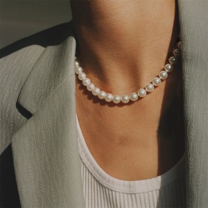 Nouveau <span class=keywords><strong>Collier</strong></span> Vintage en <span class=keywords><strong>Perles</strong></span> Simulées Rondes Ras du Cou pour Femmes, Cadeaux de Mariage pour Mariées et Demoiselles d'Honneur - Product Image 1