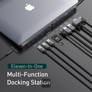 <span class=keywords><strong>Hub</strong></span> <span class=keywords><strong>USB</strong></span> <span class=keywords><strong>C</strong></span> 11 en 1, Adaptador <span class=keywords><strong>USB</strong></span> 3.1 Tipo <span class=keywords><strong>C</strong></span> a HDMI, <span class=keywords><strong>Hub</strong></span> <span class=keywords><strong>USB</strong></span> 3.0 con Triple Salida de Video para Computadora Portátil y de Escritorio - Product Image 3