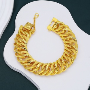 Bracelet chaîne cubaine Jxx en laiton plaqué or style hip-hop avec zircon – Prix de gros - Product Image 5