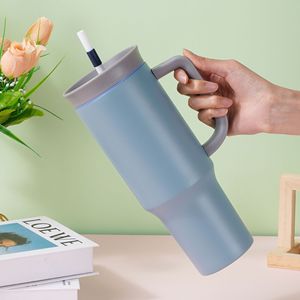 Vaso Térmico de 40oz con Asa y Popote, Aislamiento al Vacío de Doble Pared con Recubrimiento en Polvo, Taza de Viaje de Acero Inoxidable para Coche, Logotipo Personalizado - Product Image 6
