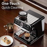 Machine à café expresso automatique électrique avec moulin intégré, fonction 3-en-1, pression de 20 bars, boîtier en plastique, réservoir d'eau de 3,5 L