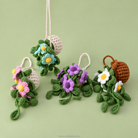 Panier suspendu en crochet fait main motif marguerite, fleur en fil, décoration murale, porte, plafond, style bohème, accessoire photo, vente en gros
