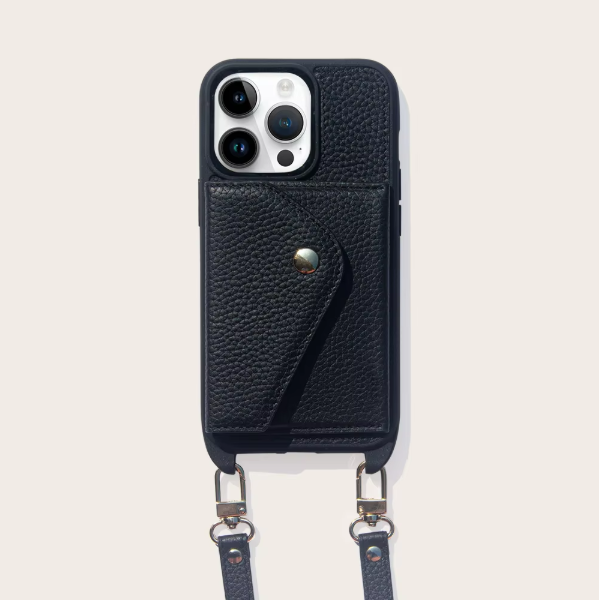 Leather Luxury Crossbody Phone Case Cardholder with Strap for 15 TPU Microfiber Lining Shockproof Embossing