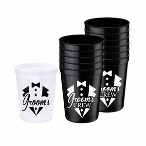 Reusable <b>Plastic</b> Cups for Groom Party, Wedding Favors, Bachelor Party, Personalized Cups, Eco-Friendly <b>Drinkware</b> - Product Image 1