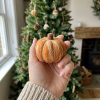 Ornements de Noël en laine faits à la main en forme de citrouille, couleur personnalisée, style rustique, suspendus, de haute qualité, respectueux de l'environnement, décoration de sapin de Noël