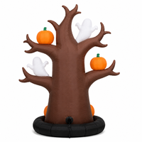 Arbre gonflable LED d'Halloween, décoration extérieure 3D imperméable avec fantôme et citrouille