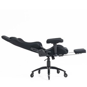 Silla <span class=keywords><strong>de</strong></span> Oficina Ergonómica <span class=keywords><strong>para</strong></span> <span class=keywords><strong>Adultos</strong></span> <span class=keywords><strong>de</strong></span> 400 Libras, Respaldo Alto, con Reposapiés y Reposabrazos 2D, Silla <span class=keywords><strong>de</strong></span> Videojuegos Negra con Soporte Lumbar - Product Image 6