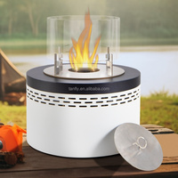 Patio extérieur carré alcool bio ménage éthanol poêle de table cheminée cheminée table avec pare-vent en verre