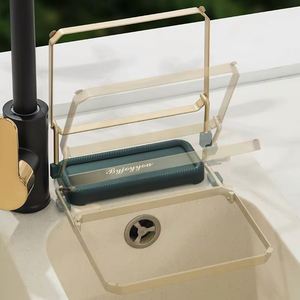 Égouttoir de cuisine créatif multifonctionnel en métal pliable pour évier, support de rangement en fer pour la maison - Product Image 4