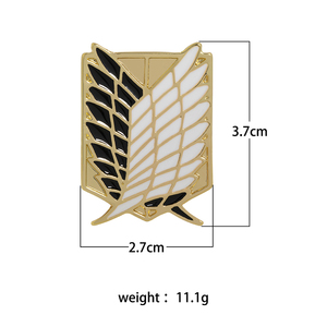 Broche en métal émaillé dur avec logo des Ailes de la Liberté de L'Attaque des Titans, bijoux périphériques d'anime - Product Image 2