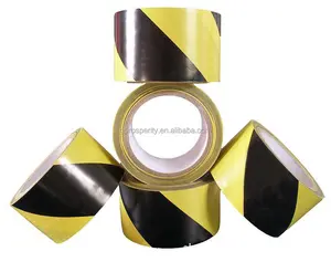 Hazard area use black and yellow colours warning barrier adhesive tape custom graphics road floor caution marking tape