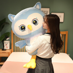 Peluche Gufo Rosa e Blu con Grandi Occhi, Imbottitura in Cotone PP, Morbido Giocattolo di Peluche per Bambini, Regalo Unisex - Product Image 3