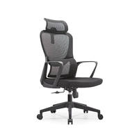 Chaise de bureau ergonomique moderne en tissu PU, hauteur réglable, dossier haut en mousse, support lombaire, base en aluminium, accoudoirs pivotants réglables