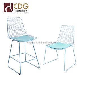 Extérieur En Métal De Fil Moderne <span class=keywords><strong>Bertoia</strong></span> Or Rose Chaise De Fil De Cadre En Fer Empilable Loisirs Salle À Manger Chaise En Or - Product Image 4