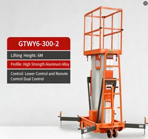 Nouvelle <span class=keywords><strong>plateforme</strong></span> de travail électrique compacte HZHI à mât unique en alliage d'aluminium, hauteur 4m-16m, capacité 100kg, 4 personnes, vitesse 3-5m/min - Product Image 5