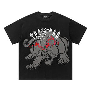 高品质男士时尚印花t恤定制批发有机透气轻质o领数码印花标志图案 - Product Image 4