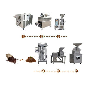 Machine de transformation des fèves de cacao sur mesure pour la production de poudre de cacao, de liqueur et de beurre, ligne de production en acier inoxydable 304, 110V/220V/380V - Product Image 1