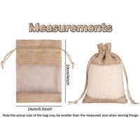 Petit Linge Jute Sacs-cadeaux Bijoux Cordon De Jute Poche Sac Avec Fenêtre