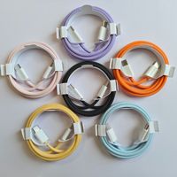 Câble de données tressé coloré USB-C vers USB-C 60W/100W à charge rapide pour iPhone 17 Pro Max (1m, 1,5m, 2m)