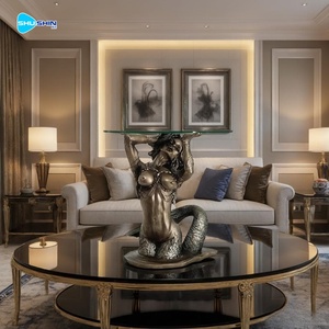 Table basse en bronze coulé de luxe, thème marin océanique, table d'appoint sculpturale, marque ShuShin, pour décoration intérieure et <span class=keywords><strong>extérieure</strong></span> haut de gamme - Product Image 2