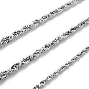 <span class=keywords><strong>Fashion</strong></span> Design 2-4MM placcato in argento Sterling placcato Collana a catena Hot Seller stile classico placcato oro Collana Lunga per donna uomo - Product Image 4