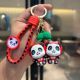 Porte-clés personnalisable en PVC motif panda de dessin animé, pendentif mignon pour couple, porte-monnaie, cadeau promotionnel pour machine à attraper les cadeaux de vacances
