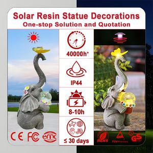 Cortile esterno Patio percorso decorazione LED resina <span class=keywords><strong>elefante</strong></span> <span class=keywords><strong>farfalla</strong></span> palla di vetro solare giardino statua - Product Image 3