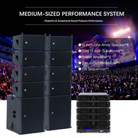 Système de sonorisation PA Line Array actif 10 pouces en gros, ensemble complet avec double caisson de basses 18 pouces, équipement audio pour scène et église