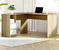 Bureau d'angle en L Yuantu au design moderne, meuble de bureau en bois avec tiroirs pour l'apprentissage et le travail