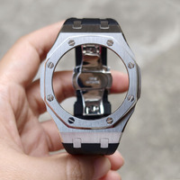 Kit de modification pour montres G-Shock GA-2100/GA-2110 pour hommes : bracelet en silicone respirant, boucle en acier inoxydable, fermoir papillon, boîtier métallique de remplacement