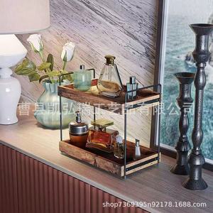 Étagère de rangement en bois transfrontalière pour articles de toilette de salle de bain, support à fleurs simple pour bureau, étagère à épices multi-niveaux pour cuisine - Product Image 5