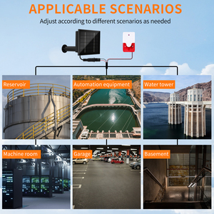 Kit de détecteurs d'immersion d'eau, détecteur de niveau d'eau pour panneau solaire, alarme de fuite d'eau 120 dB avec klaxon acousto-optique à panneau solaire - Product Image 4