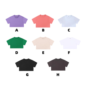 T-shirt Crop Oversize da Donna per Allenamento, Girocollo a Maniche Corte, Casual, Vestibilità Ampia, Estiva - Product Image 2