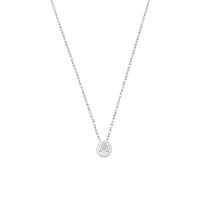 Collana in Acciaio Inossidabile con Ciondolo Lettera A 1Cm, Gioiello di Moda con Catena Singola - Product Image 1