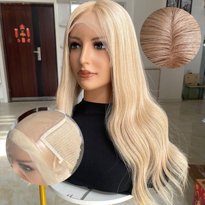 Russian Human Hair <b>Wig</b> <b>Blonde</b> Balayage Invisible Lace Hairline Silk Top Weft Medical <b>Wig</b> Wholesale Factory Ready to Ship - Product Image 1