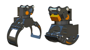 Un escavatore da 12 tonnellate con pinza rotante a 360 gradi per tronchi rende più facile il sollevamento e l'impilamento dei tronchi. - Product Image 2