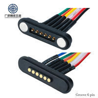 Cable de Carga Magnético de Alta Precisión de 6 Pines, Conector Magnético Pogo Pin Macho-Hembra a Prueba de Agua para Dispositivos Médicos e Industriales