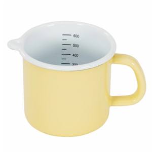 पाठ के अंदर ओम थोक, काले रिम के साथ मग एनमेलवेयर धातु पानी के कप को मापने के लिए - Product Image 2