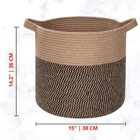 Panier à linge en corde de coton tressée de style nordique, grand format, forme ronde, écologique, multifonctionnel pour ranger jouets et couettes