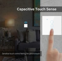 Interrupteur intelligent WiFi 3 voies 10A pour Smart Life, capteur tactile, contrôle à distance par application, sans fil neutre, 110V-220V, compatible Alexa Google Home