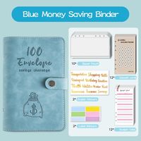 Carnet de Défis d'Économie d'Argent avec Enveloppes, Classeur Budgétaire Anti-Déchirure Bleu A6 pour la Réalisation des Objectifs Financiers