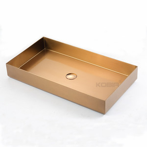 Lavabo de salle de bain rectangulaire à <span class=keywords><strong>poser</strong></span> en acier inoxydable SUS 304, lavabo de salle de bain, robinetterie de lavabo - Product Image 6