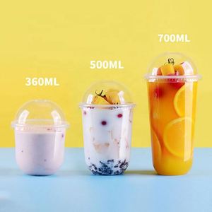Customized Logo UV Printed Disposable Clear <b>Plastic</b> 32oz PP 90mm Flat <b>Cups</b> for Fruit Drinks Juice Boba Bubble Tea Beverages - Product Image 6