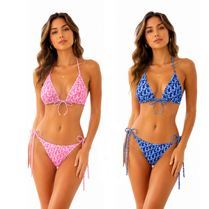 Traje de Baño de Diseñador Personalizado 2026, Bikini de Dos Piezas, Ropa de Playa Sexy, Conjunto de Dos Piezas - Product Image 2
