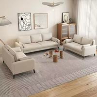 Lumio Nordic Modern Chesterfield Ensemble de canapés simples et doubles en cuir véritable écologique pour petit appartement et hôtel