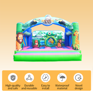 บ้านลมเป่าลมรูปกบสำหรับเด็ก แบบเช่าสำหรับงานปาร์ตี้  ยี่ห้อ Plato Commercial Traparlin  ที่สามารถปรับแต่งได้ - Product Image 2