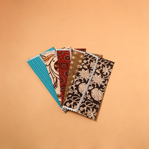 Festive Handmade Fabric <b>Envelope</b> Assorted Set of 5 Elegant Ethnic Cloth <b>Gift</b> Holders for Weddings Anniversaries and Celebrations - Product Image 1