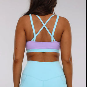 Großhandel Custom Logo Feuchtigkeit transportieren der Sport-BH Schnellt rockn ender 4-Wege-Stretch-Riemchen Cross Back <span class=keywords><strong>Yoga</strong></span> Gym Fitness-BH - Product Image 5