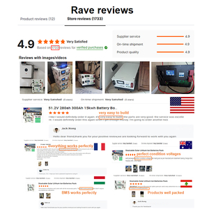 OEM tùy chỉnh 8000 chu kỳ 15kwh LiFePO4 51.2V 314ah 200A BMS biến tần 16kwh Lithium Ion lưu trữ năng lượng pin năng lượng mặt trời gói - Product Image 6